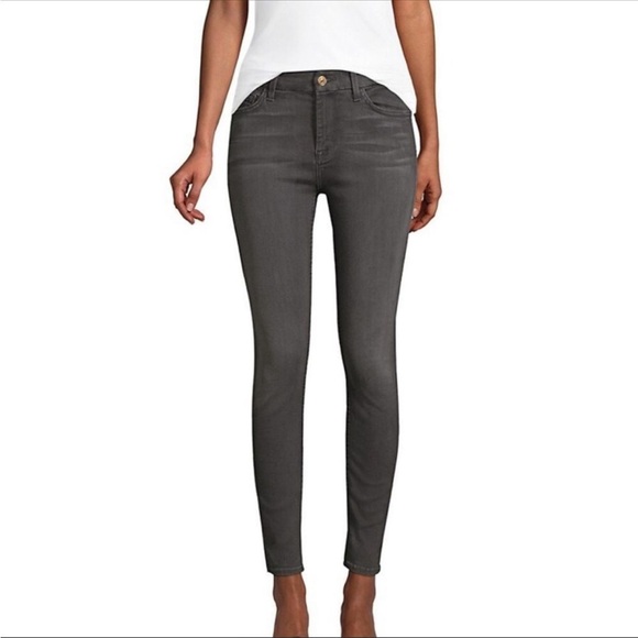 7 FOR ALL MANKIND Blair, high waist, skinny ankle faded black jean - Picture 1 of 8